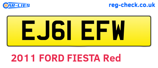 EJ61EFW are the vehicle registration plates.