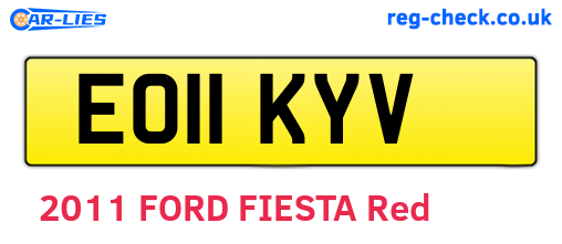 EO11KYV are the vehicle registration plates.