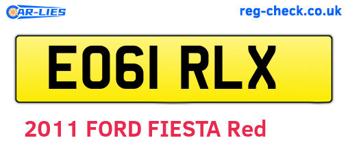 EO61RLX are the vehicle registration plates.