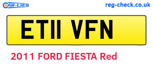 ET11VFN are the vehicle registration plates.