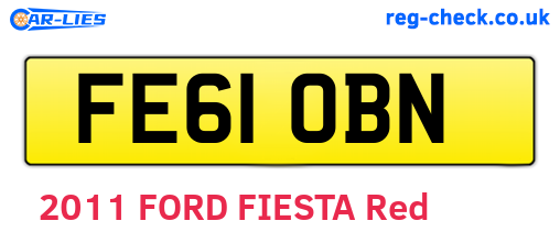 FE61OBN are the vehicle registration plates.