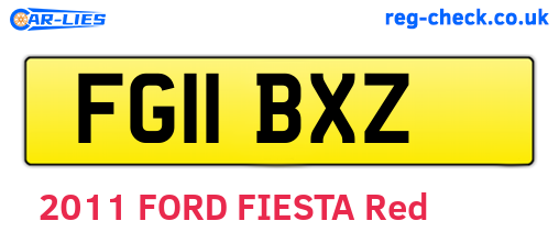 FG11BXZ are the vehicle registration plates.