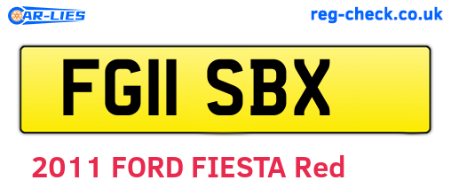 FG11SBX are the vehicle registration plates.