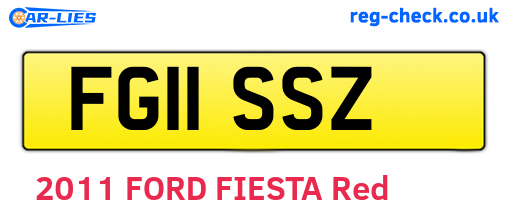 FG11SSZ are the vehicle registration plates.