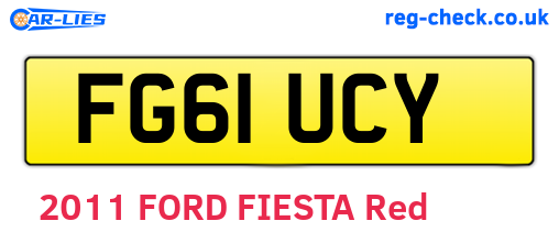 FG61UCY are the vehicle registration plates.