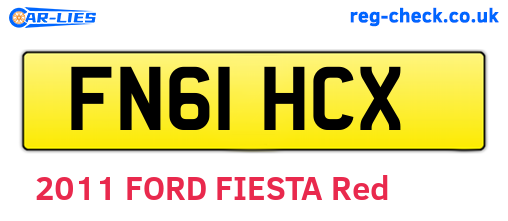 FN61HCX are the vehicle registration plates.