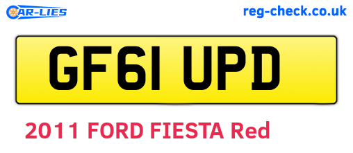GF61UPD are the vehicle registration plates.