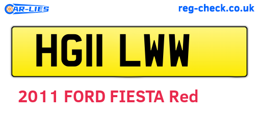 HG11LWW are the vehicle registration plates.