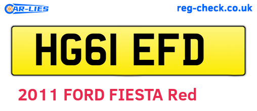 HG61EFD are the vehicle registration plates.