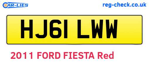 HJ61LWW are the vehicle registration plates.
