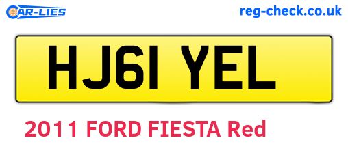HJ61YEL are the vehicle registration plates.