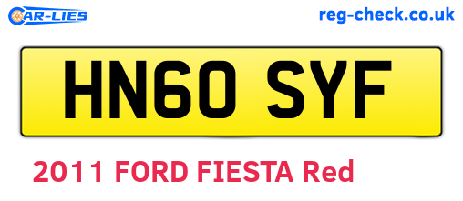 HN60SYF are the vehicle registration plates.
