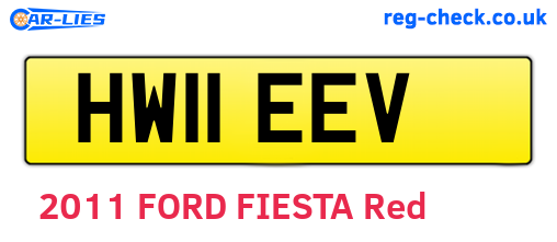 HW11EEV are the vehicle registration plates.