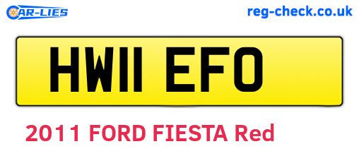 HW11EFO are the vehicle registration plates.