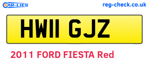 HW11GJZ are the vehicle registration plates.