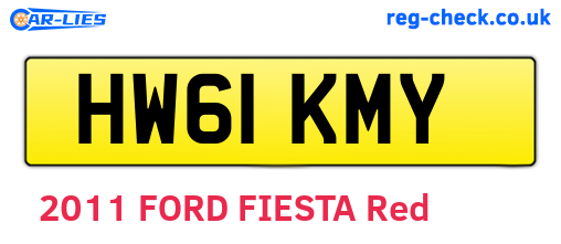 HW61KMY are the vehicle registration plates.