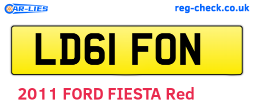 LD61FON are the vehicle registration plates.