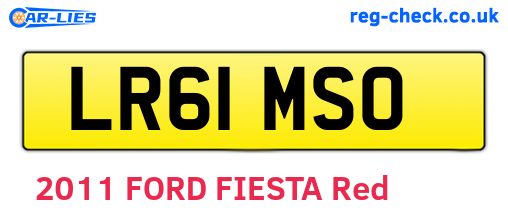 LR61MSO are the vehicle registration plates.