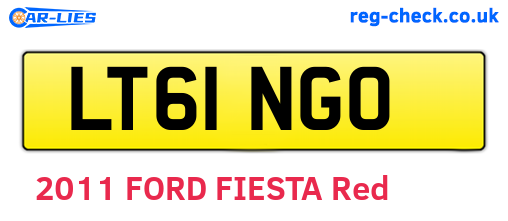 LT61NGO are the vehicle registration plates.