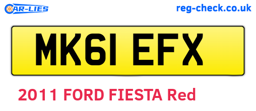 MK61EFX are the vehicle registration plates.