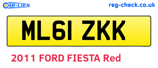 ML61ZKK are the vehicle registration plates.