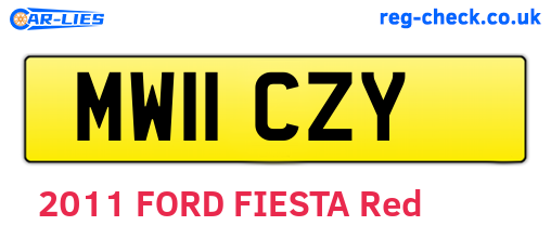 MW11CZY are the vehicle registration plates.