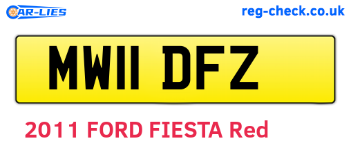 MW11DFZ are the vehicle registration plates.
