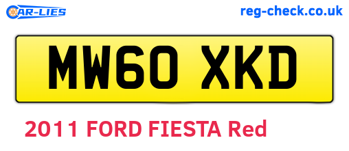 MW60XKD are the vehicle registration plates.