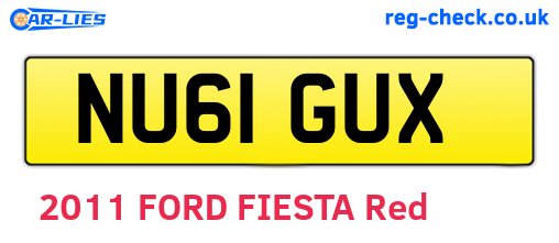 NU61GUX are the vehicle registration plates.