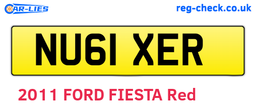 NU61XER are the vehicle registration plates.