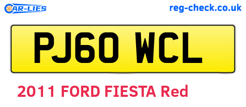 PJ60WCL are the vehicle registration plates.