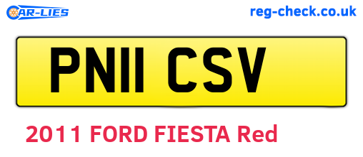 PN11CSV are the vehicle registration plates.