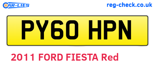 PY60HPN are the vehicle registration plates.