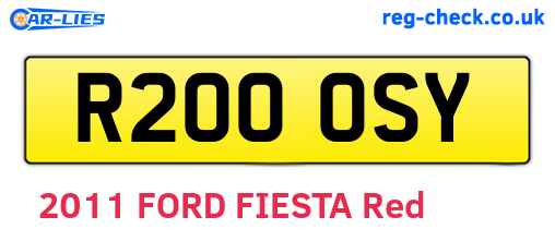 R200OSY are the vehicle registration plates.