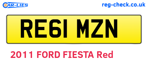 RE61MZN are the vehicle registration plates.