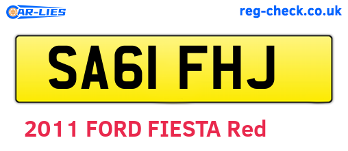 SA61FHJ are the vehicle registration plates.