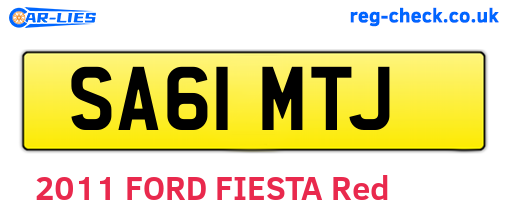 SA61MTJ are the vehicle registration plates.