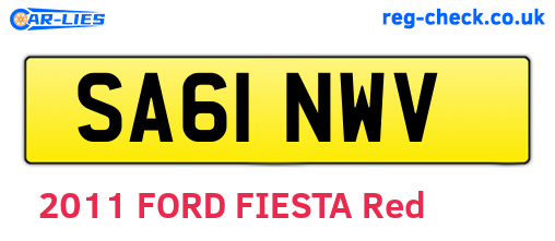 SA61NWV are the vehicle registration plates.
