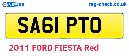 SA61PTO are the vehicle registration plates.