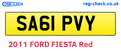 SA61PVY are the vehicle registration plates.