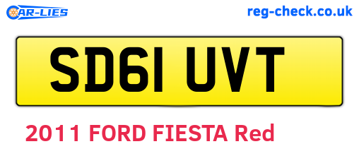 SD61UVT are the vehicle registration plates.