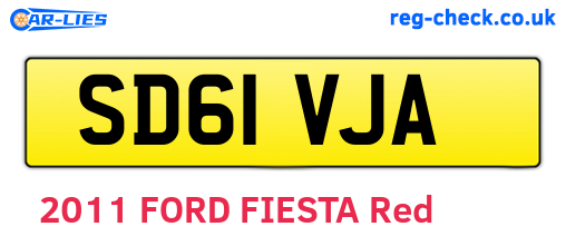SD61VJA are the vehicle registration plates.