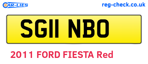 SG11NBO are the vehicle registration plates.