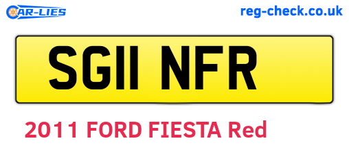SG11NFR are the vehicle registration plates.