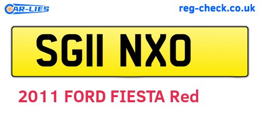 SG11NXO are the vehicle registration plates.