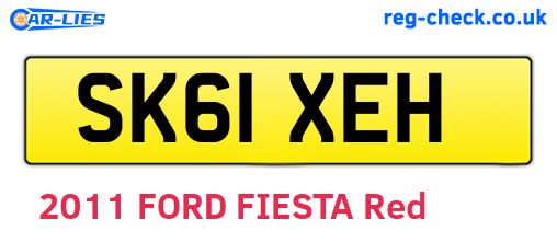 SK61XEH are the vehicle registration plates.