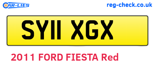 SY11XGX are the vehicle registration plates.