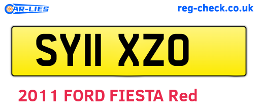 SY11XZO are the vehicle registration plates.