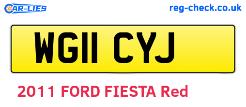 WG11CYJ are the vehicle registration plates.