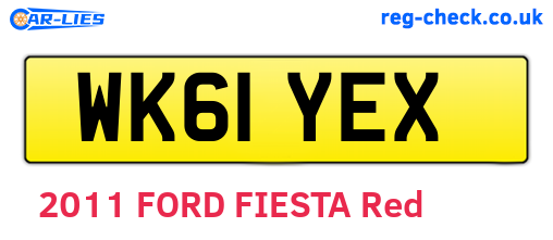 WK61YEX are the vehicle registration plates.